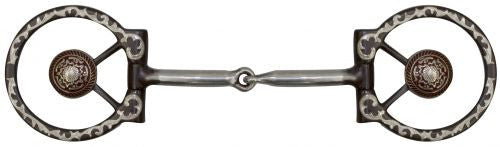 Showman ® 5" Brown Steel Concho Bit with Snaffle Mouth.
