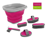 5 Piece grooming kit with collapsable bucket.
