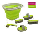 5 Piece grooming kit with collapsable bucket.