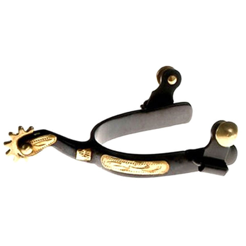 Black Show Spur with Brass Mens