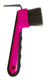 Brush hoof pick with grip dots meaures 6" long