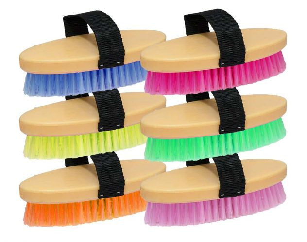 7" Neon body brush with nylon handle. Sold in cases of 12. 2 each color.