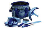 Showman™ 6 piece soft grip grooming kit with nylon carrying bag.