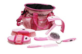 Showman™ 6 piece soft grip grooming kit with nylon carrying bag.