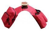 Showman™ Insulated cordura horn bags with double pockets on one side and 2 water bottles on the other side
