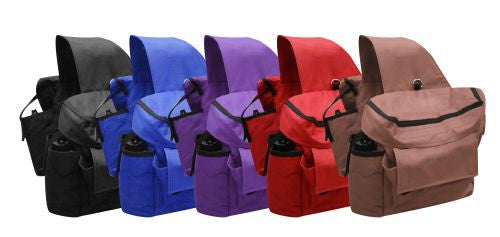 Showman™  Insulated cordura saddle bags with double pockets and water bottles on each side