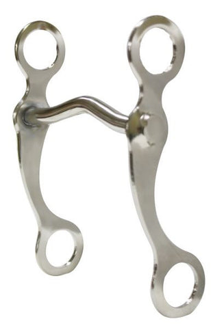 Chrome plated "Pony" grazing bit with 6.75" cheeks with chrome plated 4" medium port mouth piece.