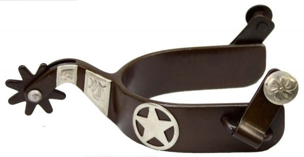 Showman™ Ladies Brown Steel Silver Show Spur With Texas Star.