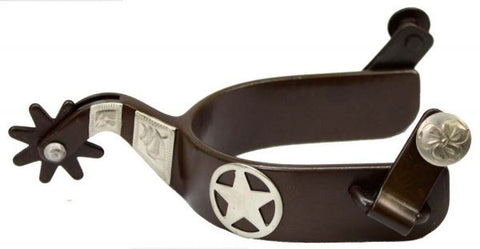 Showman™ Men's Brown Steel Silver Show Spur With Texas Star.