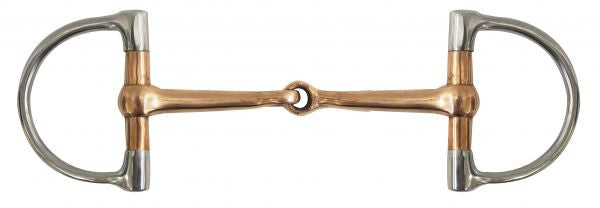 Showman ® 5" copper snaffle D ring bit.