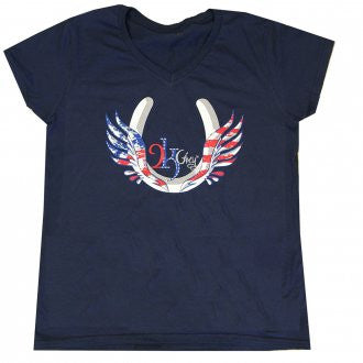 2kGrey Ladies USA Flying Hoof Tee Shirt