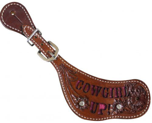 Showman™ Ladies " Cowgirl Up" Spur Straps with Glitter Inlay.