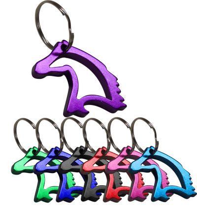 1-1/3"  Aluminum horse head key chain and bottle opener.