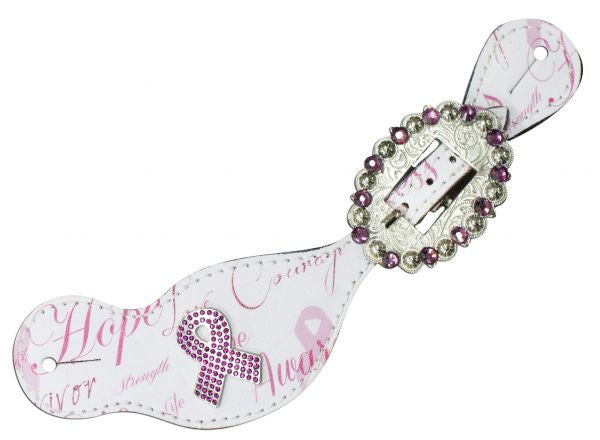 Showman ® Ladies size spur straps with "Hope" print.