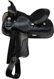 12" Pony saddle with basket weave tooling.
