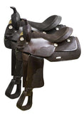 16" Economy western saddle with basket weave tooling.