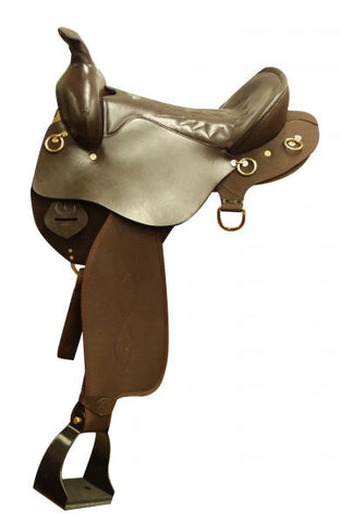 16" Double T Trail style saddle with nylon skirts and fenders.
