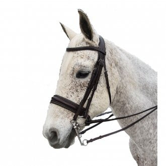 Exselle Elite Plain Raised Padded Bridle with x Brow Brown