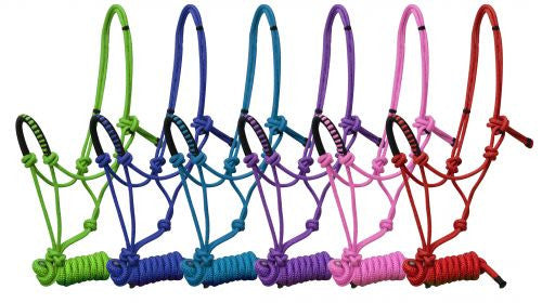 Showman Braided Nylon Cowboy Knot Rope Halter and Lead