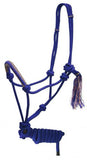 Showman ® Cowboy Knot Rope Halter with 7' Lead.