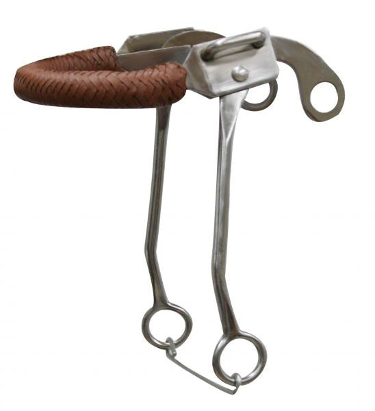 Showman ® chrome plated braided hackamore with 9.5" cheeks.