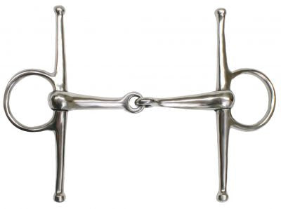 Showman™ stainless steel full cheek snaffle bit with 5" stainless steel broken mouth piece.