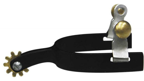 Showman™  Youth Size Roper Style Black Steel Spur.