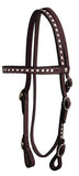 Showman™ Leather buck stitched headstall with reins.