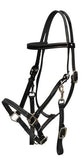 Showman™  leather halter bridle combination with reins.