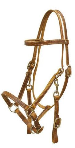Showman™  leather halter bridle combination with reins.