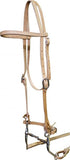 Showman™ Leather horse bridle with reins and long shank tom thumb bit.