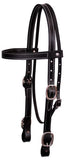 American made 1" Leather double stitched draft horse size headstall.