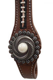 Showman ® Beaded Concho Headstall and Breast Collar Set with Pear Inlay Conchos.