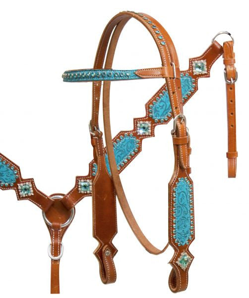 Showman ® Filigree overlay headstall and breast collar set.