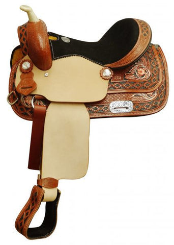 13" Double T  Youth saddle with diamond tooling.