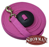 Showman 25' flat cotton web lunge line with brass snap