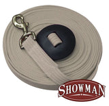 Showman 25' flat cotton web lunge line with brass snap