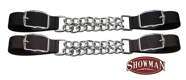 "Showman ® Fully adjustable end double chain nylon curb chain. Adjusts 8.5"" to 10.5"".  "