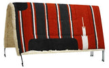 Showman™ 30" x 30" Navajo saddle pad with Kodel fleece bottom and suede wear leathers.