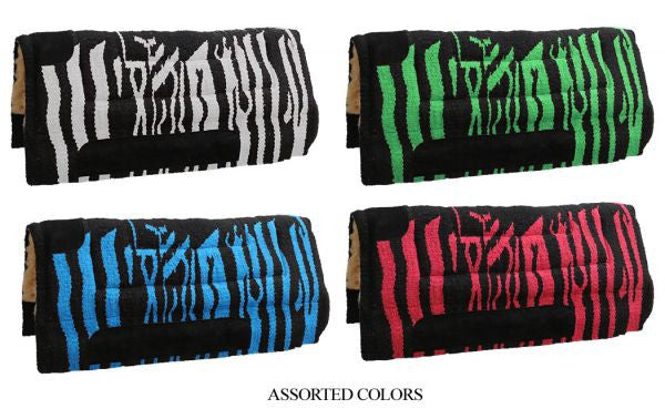 32" X 32" Acrylic top cutter style saddle pad with fleece bottom. 8 pads per case.