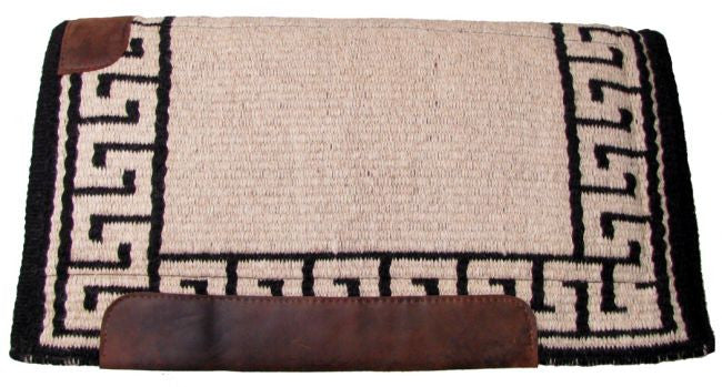 36" x 34" 100% New Zealand wool cutter style pad.  Has MEMORY FELT bottom with oversized top grain wear leathers on top and sides.