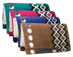 Showman™ 36" x 34" 100% Wool Top Cutter Style Saddle Pad with Kodel Fleece Bottom.