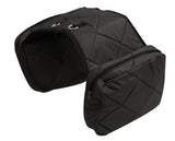 Quilted nylon insulated saddle bag with zippered closure