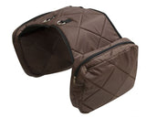 Quilted nylon insulated saddle bag with zippered closure