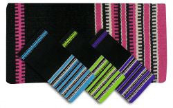 32" x 64" Wool saddle blanket with colored zipper design.