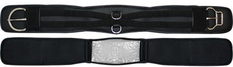 Showman™  non-slip waffle neoprene girth with gel center and double roller buckle.