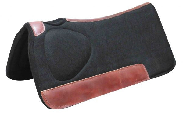 Showman® 31" x 31"x 1" Black felt saddle pad with built up shoulder.