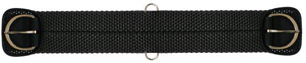 Showman waffle weave full wrapped neoprene girth. Girth comes complete with flat stainless steel hardware.