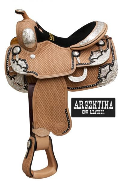 13" Showman ® Argentina cow leather youth equitation style show saddle.