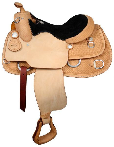16" or 17" Premium Leather Double T training saddle with suede leather seat.